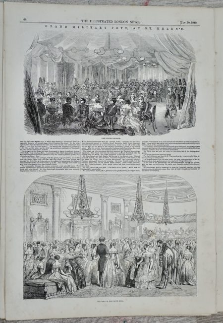 Antique Print, Pavilion; The ball..., 1849