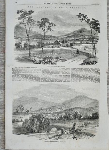 Antique Print, The Australian Gold District, 1851