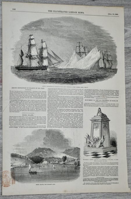 Antique Print, Artic Expedition, 1850