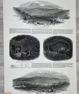Antique Print, The Burra Burra Copper-Mine, 1848
