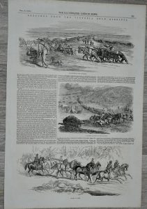 Antique Print, Sketches from the Victoria Gold Diggings, 1853