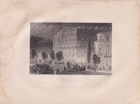 Antique Engraving Print, Italian Boulevards, 1835