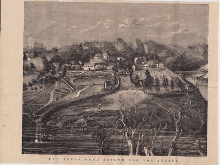 Antique Print, The Yarra Bend Asylum, 1865 ca.