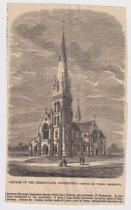 Antique Print, Church of the Immaculate Conception, 1865