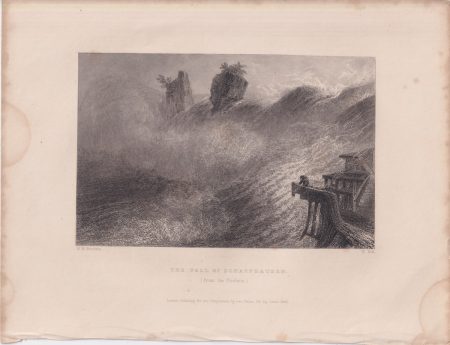 Antique Print, The Fall of Shaffhausen, 1836