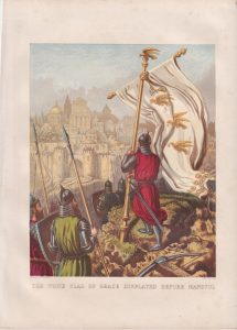 Vintage Print, The White Flag of Grace Displayed Before Mansoul, 1870 ca.
