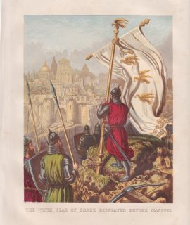 Vintage Print, The White Flag of Grace Displayed Before Mansoul, 1870 ca.