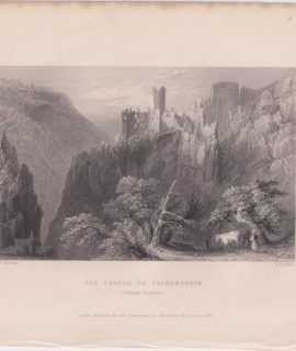 Antique Engraving Print, The Castle of Falkestein, 1836