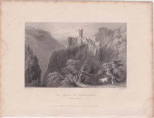 Antique Engraving Print, The Castle of Falkestein, 1836