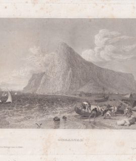 Antique Engraving Print, Gibraltar, 1833