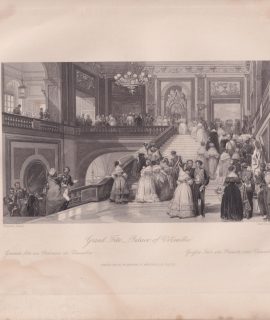Antique Engraving Print, Grand Fête, Versailles, 1835 ca.