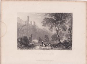Antique Print, La Batia Castle, Matigny, 1836