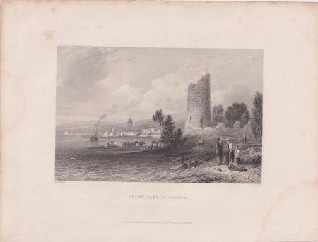 Antique Engraving Print, Ouchy, Lake of Geneva, 1834