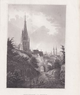 Antique Engraving Print, Esslingen, 1830 ca.