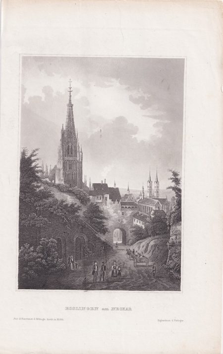 Antique Engraving Print, Esslingen, 1830 ca.