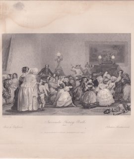 Antique Engraving Print, Iuvenite Fancy Ball, 1836 ca.