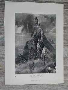 Antique Print, The Bent Cliff, 1870 ca.