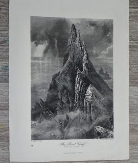 Antique Print, The Bent Cliff, 1870 ca.