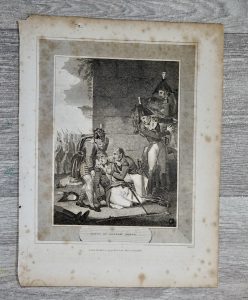 Antique Engraving Print, Death of General Moore, 1815