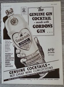 Vintage Print, Genuine Cocktail, 1935