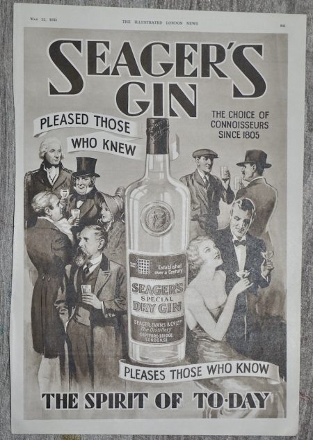Vintage Advertisement, Seager's Gin, 1935