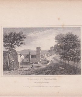 Antique Engraving Print, Village of Ragland, 1840 ca.