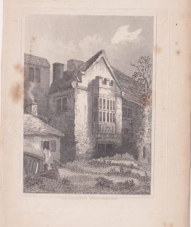 Antique Engraving Print, The Vicarage, 1840 ca.