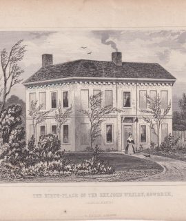 Antique Engraving print, The Birth-Place, 1840 ca.