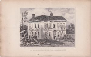 Antique Engraving print, The Birth-Place, 1840 ca.