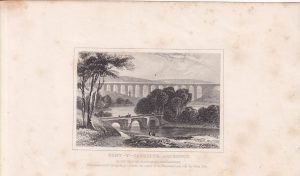 Antique Engraving Print, Pont-Y, 1840 ca.
