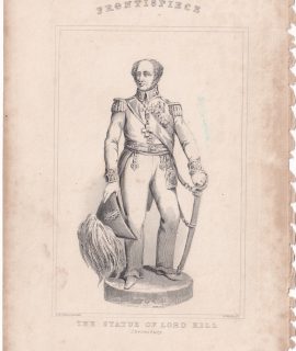 Antique Engraving Print, The Statue of Lord Hill, 1840