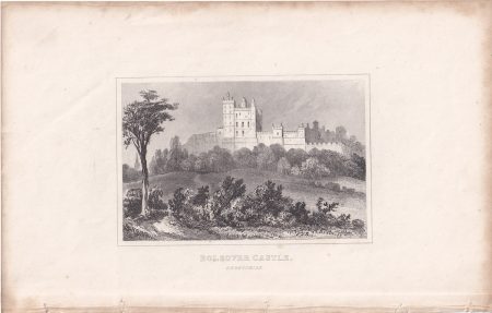 Antique Engraving Print, Bolsover castle, 1835 ca.