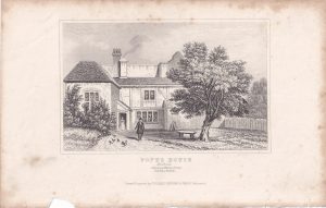 Antique Engraving Print, Pope's House, 1835 ca.