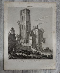 Antique Engraving Print, Oxford, 1820