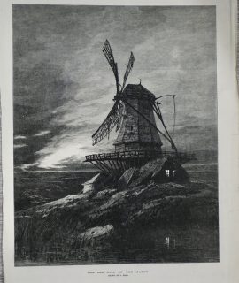 Vintage Print, The Old Mill in the Marsh, 1879