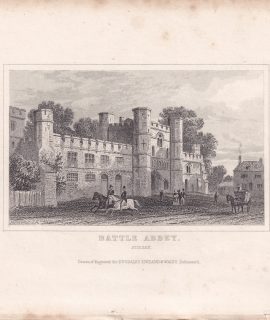 Antique Engraving Print, Battle Abbey, 1830 ca.