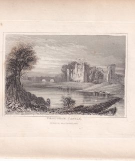 Antique Engraving Print, Brougham Castle, 1840 ca.
