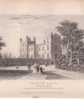 Antique Engraving Print, Drayton Manor, 1840 ca.