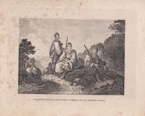 Antique Print, Soldiers in Albania, 1789