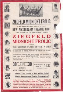 Vintage Poster, Ziegfeld Midnight Frolic, 1916 ca. Rare.