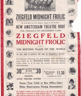 Vintage Poster, Ziegfeld Midnight Frolic, 1916 ca. Rare.