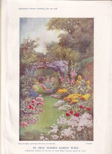 Vintage Print, Garden Scene, 1906