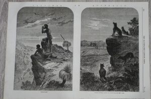 Antique Print, Sketches in Australia, 1863.
