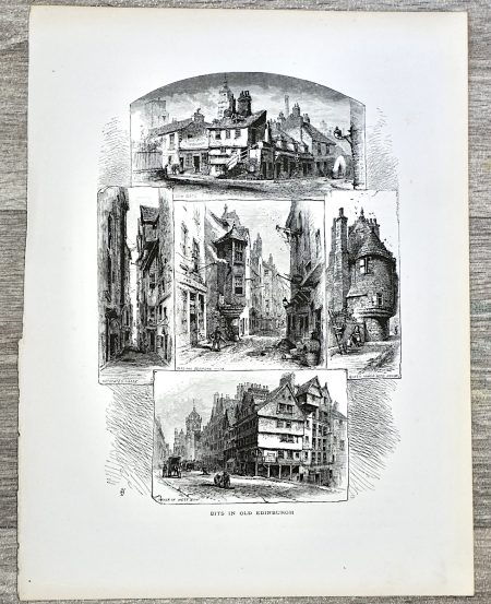 Vintage Print, bits on old Edinburgh, 1880