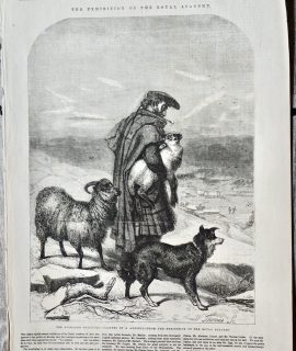 Antique Print, The Highland Shepherd..., 1856