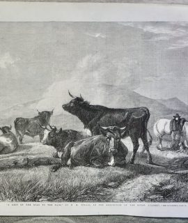 Antique Print, "A rest of the road...", 1861