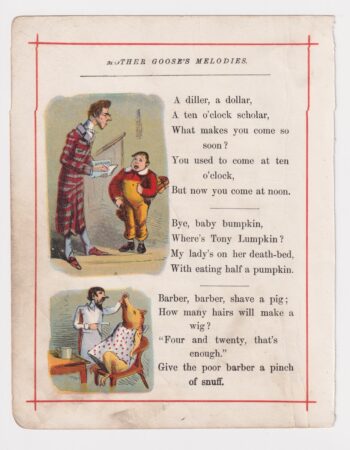 Vintage print from Mother Goose’s Melodies, 1890 ca.