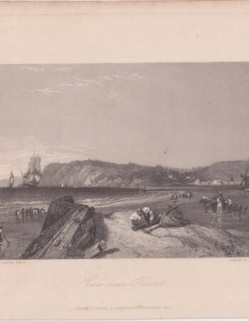 Antique Engraving Print, View near Havre, 1845