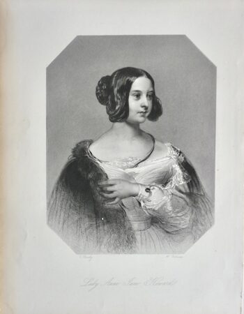 Rare Antique Engraving Print, Lady Anne Jane Howard, 1873