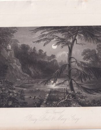 Antique Engraving Print, The Grave... 1840 ca.